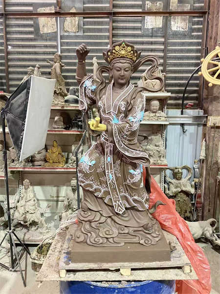 新泥塑1米高陳靖姑制作